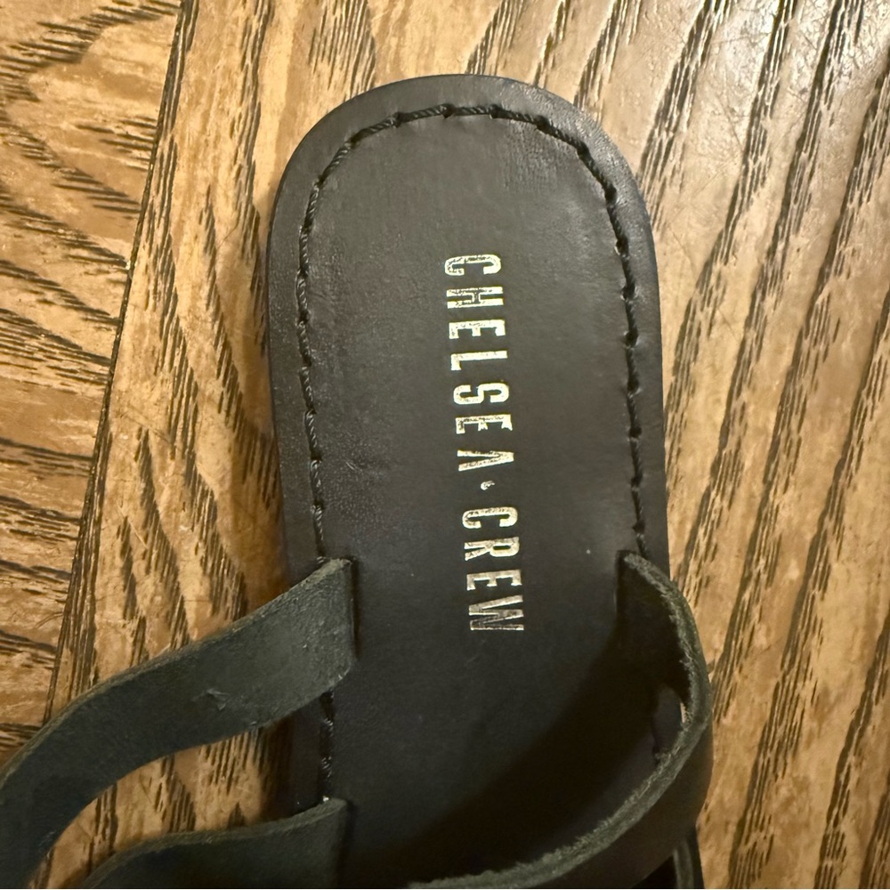 New Anthropologie Black Jessica Leather Sandals - Picture 9 of 9